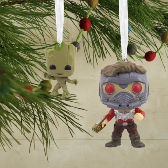 Hallmark Marvel Funko Pop! Ornament Guardians of the Galaxy Starlord and Groot - Picture 2 of 2